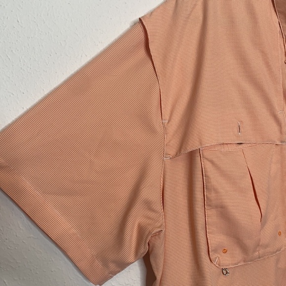 Magellan Men's Orange & White Fish Gear Short Sleeve Button-Down Shirt size 2XL - Picture 3 of 11